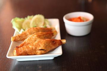 vietnam Food grill prawn rosted over on open sugar cane skewer