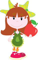 Girl with an apple