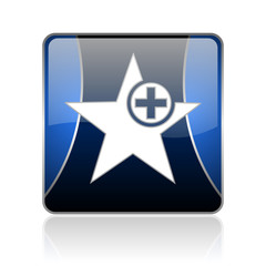 star blue square web glossy icon