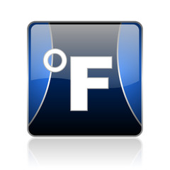 fahrenheit blue square web glossy icon