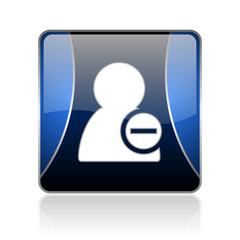 remove contact blue square web glossy icon