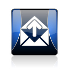 mail blue square web glossy icon