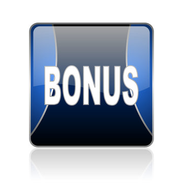 bonus blue square web glossy icon