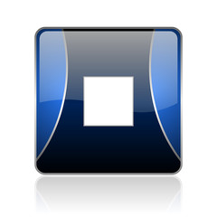 stop blue square web glossy icon