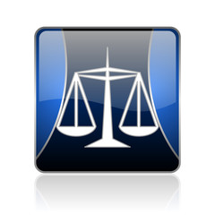 justice blue square web glossy icon