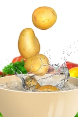 Küchenrückwand glas motiv Spritzendes Wasser Gemüse 274