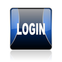 login blue square web glossy icon