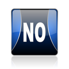 no blue square web glossy icon
