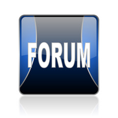 forum blue square web glossy icon