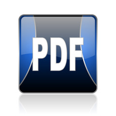 pdf blue square web glossy icon