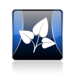 eco blue square web glossy icon