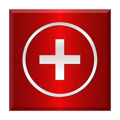 Obraz premium Button Icon Edelstahl quadratisch