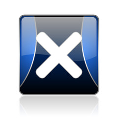 Obraz premium cancel blue square web glossy icon