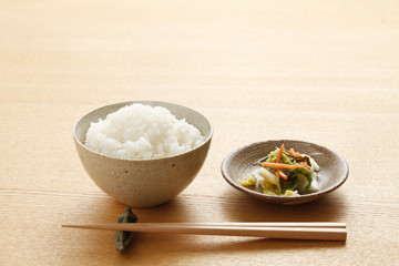 ご飯と漬物