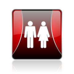 couple red square web glossy icon