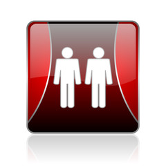 couple red square web glossy icon