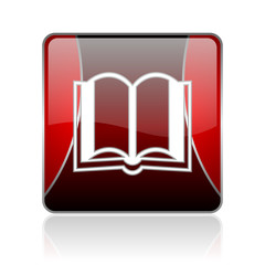 book red square web glossy icon