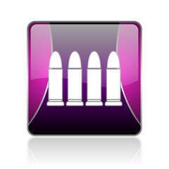 ammunition violet square web glossy icon