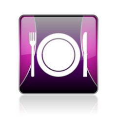 food violet square web glossy icon