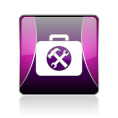 Obraz premium toolkit violet square web glossy icon