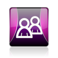 forum violet square web glossy icon