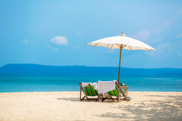 umbrella on a tropical beach