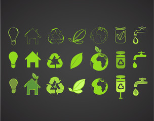 Collection of several ecological icons.