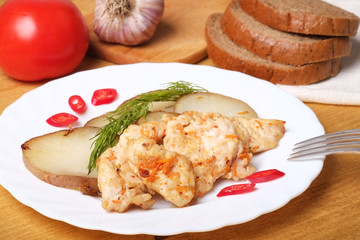 Potatoes with chicken
