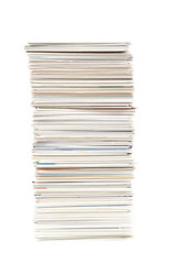 stack of business cards on the table isolated