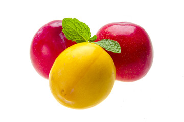 Bright ripe plum with mint