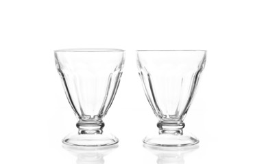 Empty glass ice cream dish