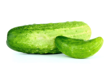 Cucumbers isolated on white.