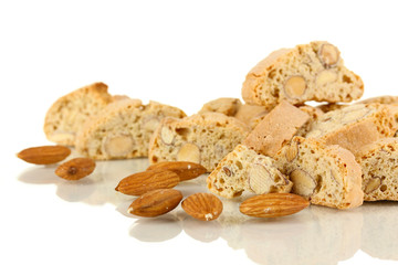 Aromatic cookies cantuccini isolated on white