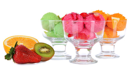 Delicious ice cream isolated on white