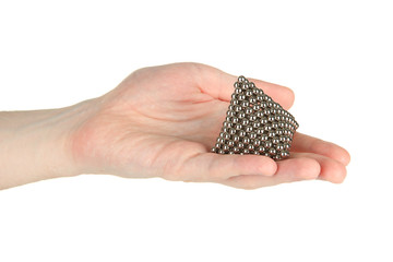 Pyramid of metal balls for neocube (toy)