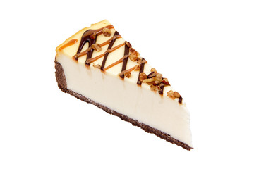 Cheesecake chocolate on a White Background