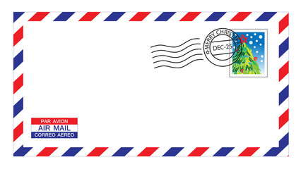christmas airmail envelope