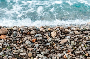 Pebble stones at the sea