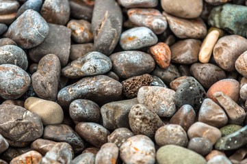 Pebble stones at the sea