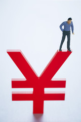 Figure with red symbol