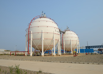 Gas tanks for petrochemical plant