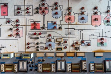 Control panel in old laboratory
