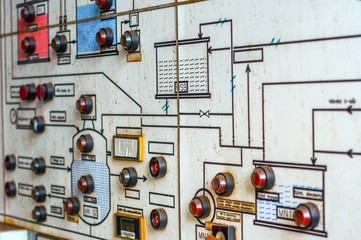 Control panel in old laboratory