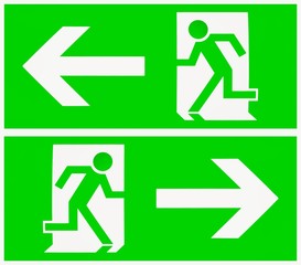 Exit sign in green