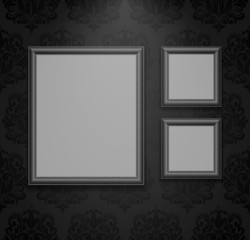 Empty frames on the wall.