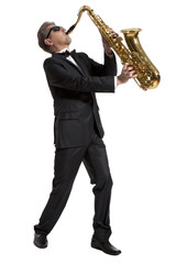 Naklejka premium Saxophonist