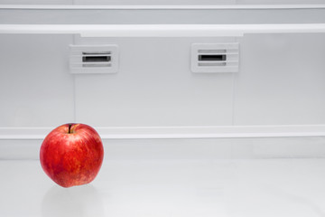 Apple in a refrigerator