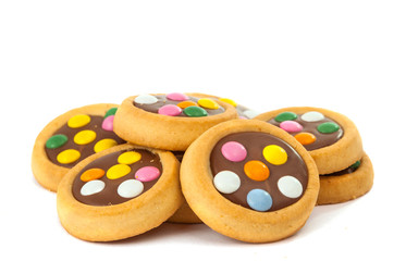 chocolate cookies with colorful sprinkles
