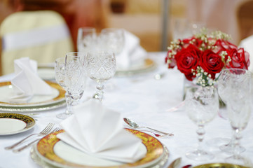 Table set for an event party