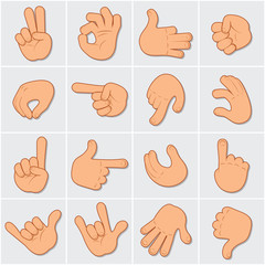 Large collection of hand gestures and signs